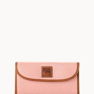 Dooney & Bourke Pebble Grain Leather Continental Clutch Wallet / pale pink NWT